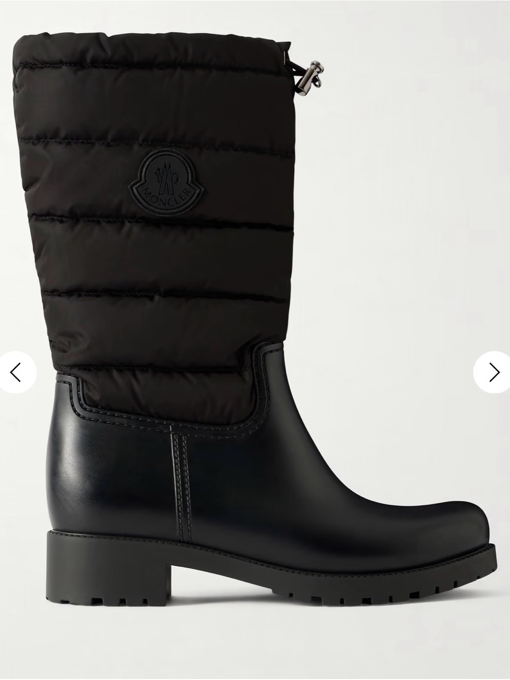 Moncler Ginette Quilted Nylon and Rubber  rain boots